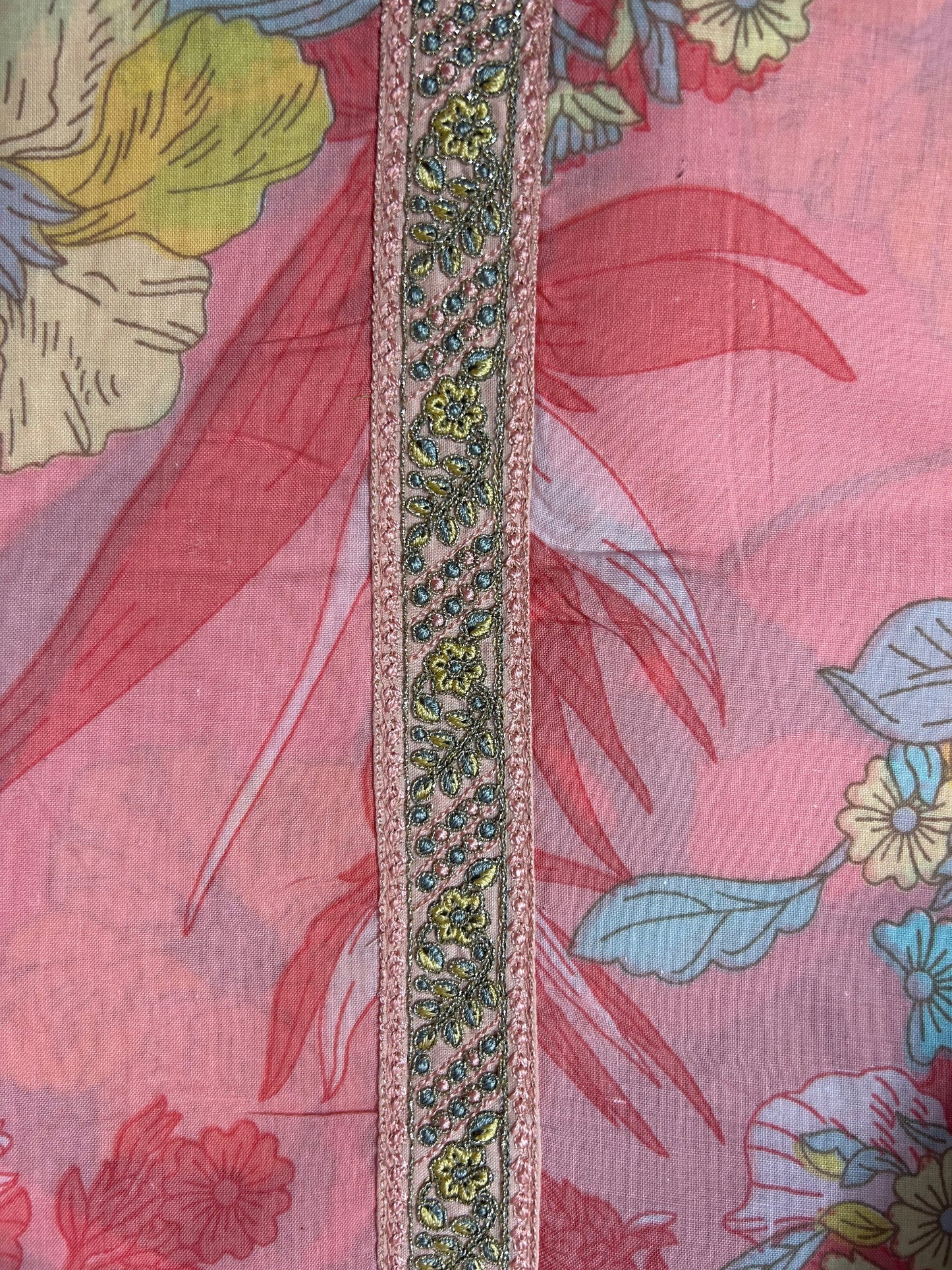 PINK COTTON SUIT WITH DIGITAL PRINT