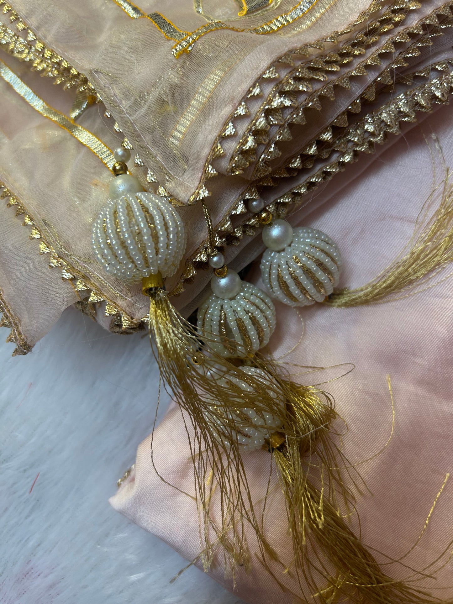 LIGHT PEACH CHANDERI SILK SUIT