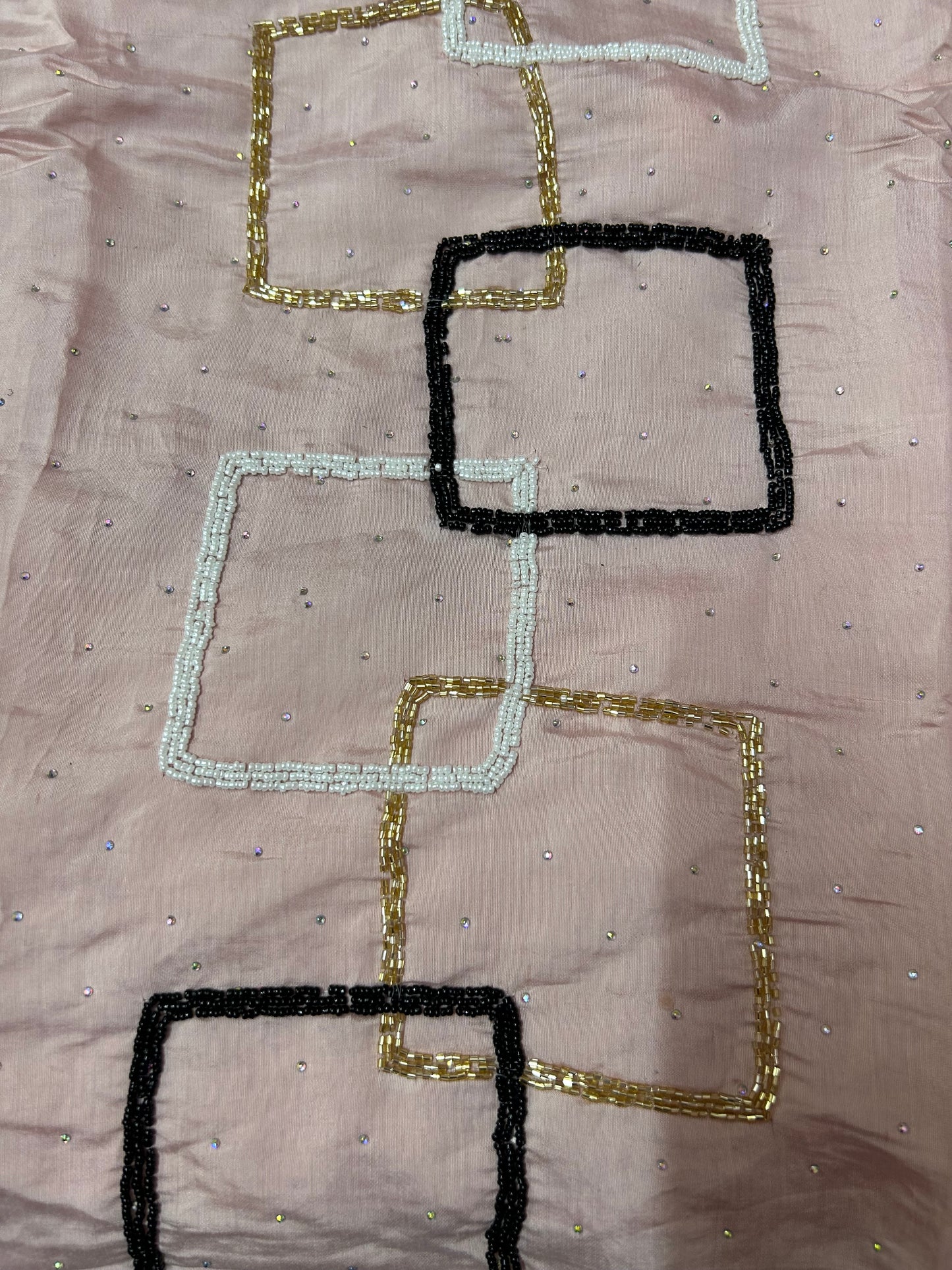 PEACH SOFT ORGANZA SUIT WITH CUTDANA WORK