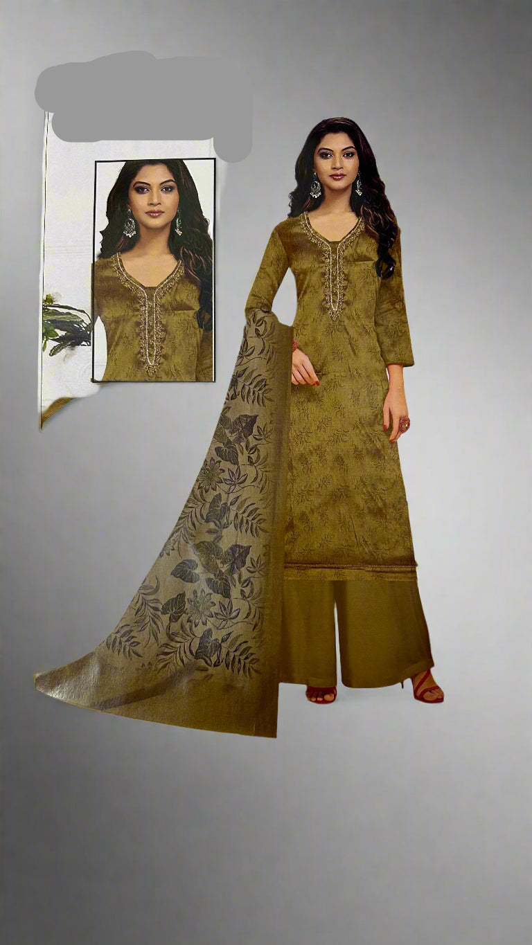 LIGHT GREEN SOFT ORGANZA SUIT WITH CUTDANA WORK