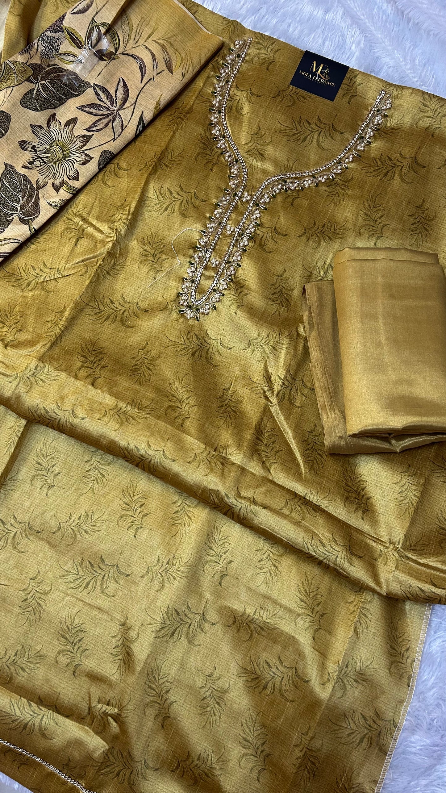LIGHT GREEN SOFT ORGANZA SUIT WITH CUTDANA WORK
