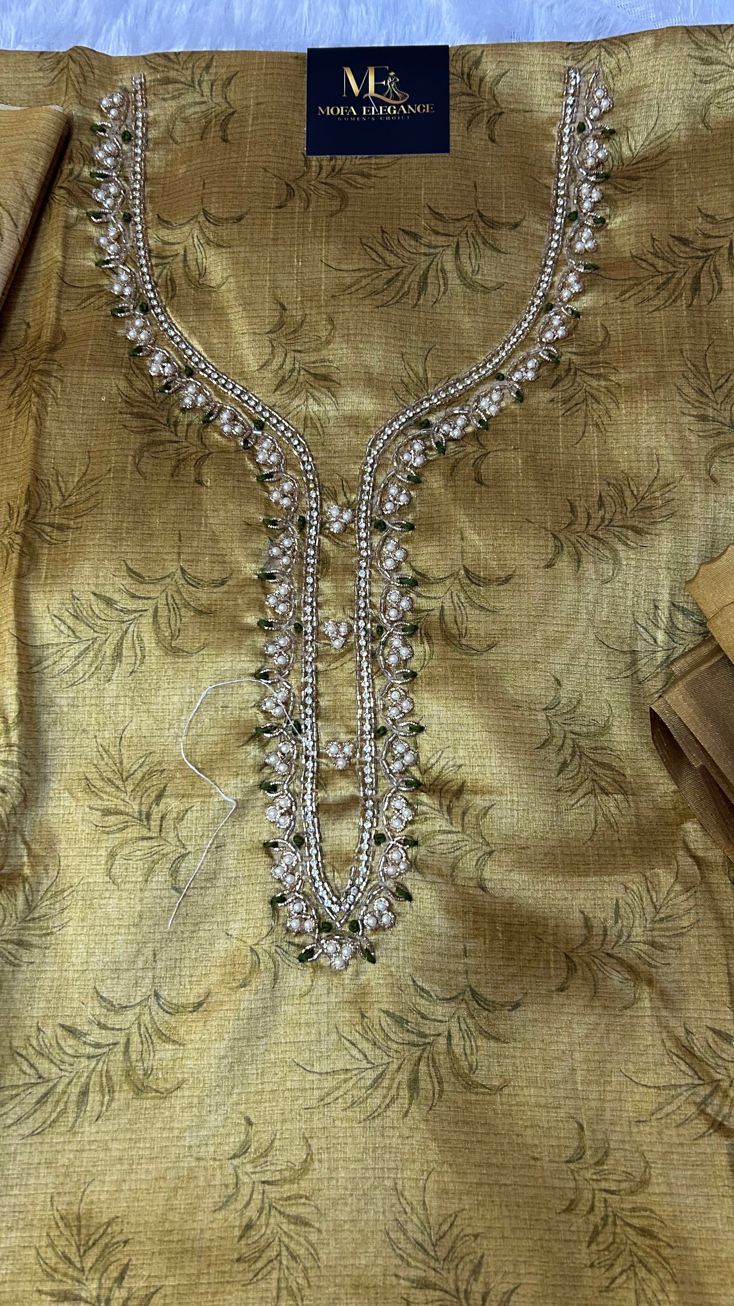 LIGHT GREEN SOFT ORGANZA SUIT WITH CUTDANA WORK